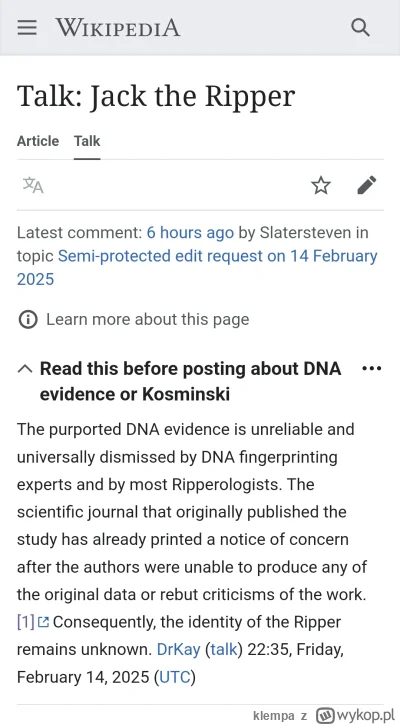 klempa - No nie tak do końca...

https://en.m.wikipedia.org/wiki/Talk:JacktheRipper

...