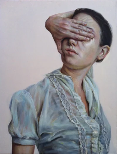 GARN - #sztuka #art #malarstwo #obrazy autor: Monica Cook | Blinded | oil on linen