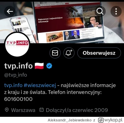 Aleksandr_Jebiewdenko - #sejm #polityka #bekazpisu Dostęp do TVP info na X odzyskany