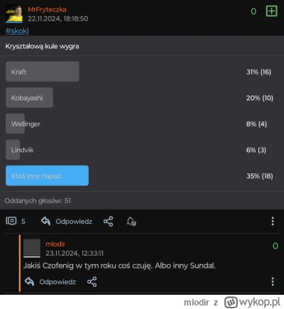 m.....r - #skoki w przyszłym sezonie jakiś Wąsek albo Muminow