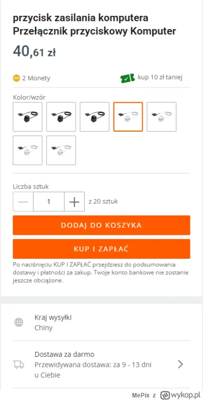 MePix - @Mortimer_Gothic: Ten sam, także z Chin, dostawa 0zł ale sam towar 2x droższy...
