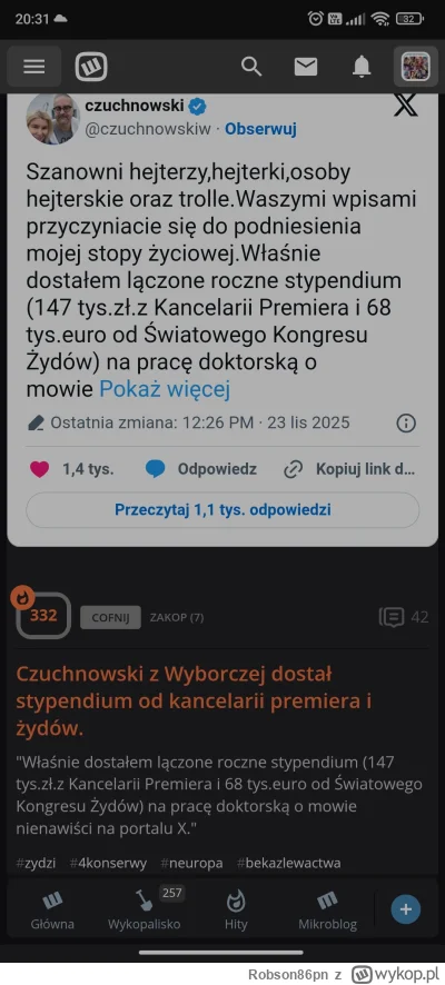Robson86pn - Kolejny który bierze kasę od Żydów?