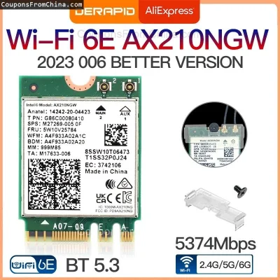 n____S - ❗ Dual Band Intel AX210 Wireless AX210NGW 2.4Gbps 802.11AX Wireless Wi-Fi 6 ...