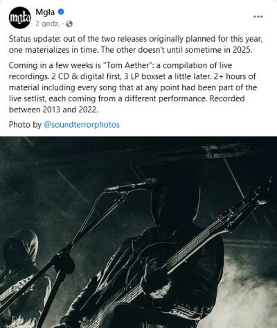 psycha - Nowa płyta w przyszłym roku.

#mgla #blackmetal