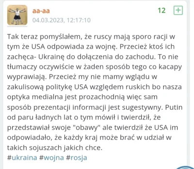 JPRW - @aa-aa: "Super, że nie łykacie propagandy" pisze chłop, który uważa, że Rosja ...