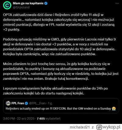 michalxd21 - Jaki ma sens korygowanie punktów w oparciu o statystyki OPTA skoro są on...