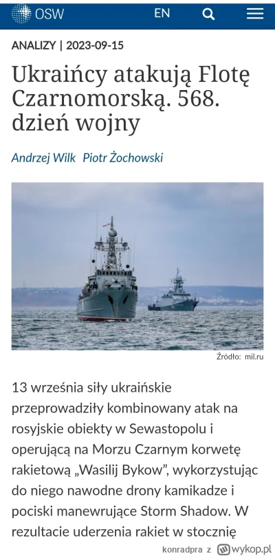 konradpra - #ukraina #wojna #rosja

Warto przeczytać całość. 

https://www.osw.waw.pl...