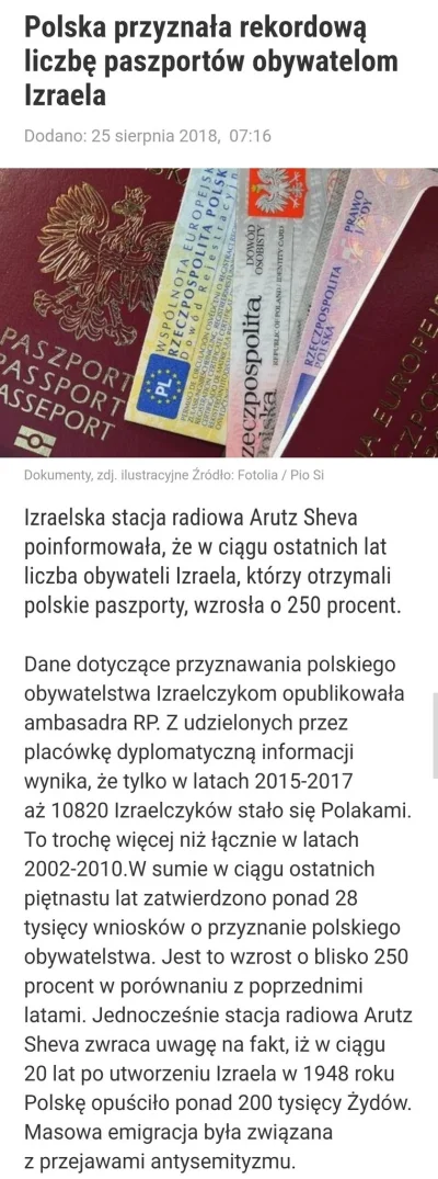 piotr-krola - Nie tak dawno, polska wydawał 20 paszportów DZIENNIE obywatelom Izraela...