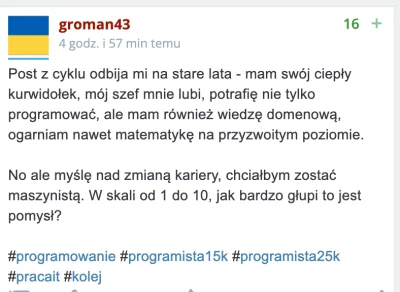 biaukowe - Weźcie mu tam napiszcie że i tak go nie przyjmą, bo w uk #maszynista to el...