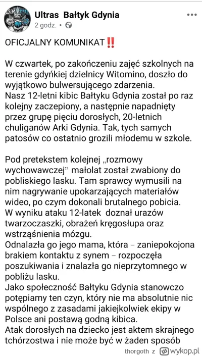 thorgoth - W pięciu dorosłych pobili 12-latka za szkołą tak, że z pęknięciami twarzoc...
