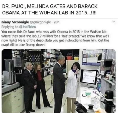 Gumowy_Pulpet - A tu na zdjęciu w Wuhan w 2015 Obama Fauci i była żona Gejtsa! Hmmmm ...
