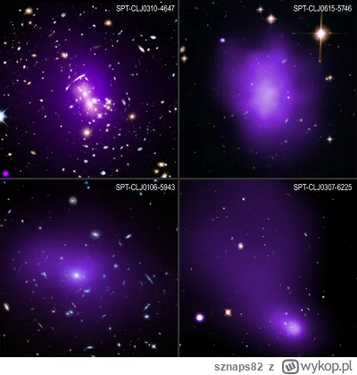 sznaps82 - Te cztery zdjęcia przedstawiają próbkę gromad galaktyk, które stanowią czę...