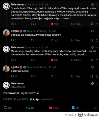 nn1upl - >ekrwa z onlyfansa pisze, że kobieta żona matka dwójki dzieci jest krwa.
Ja ...