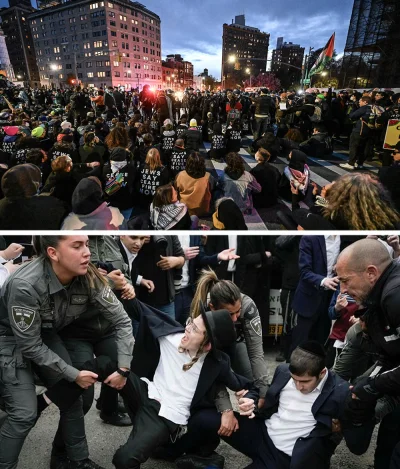 JaszczurReptylCzipke - Na pierwszym zdjęciu żydzi nowojorscy protestują przeciwko uzb...