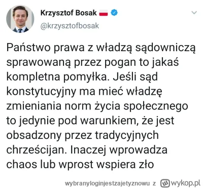 wybranyloginjestzajetyznowu - @janbrz: I z zamordyzmem katolickim? Moze wy nie musici...