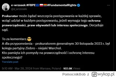 PomocnikBob - Według WP, Pani Wrzosek na prywatne polecenie Sienkiewicza, podpisuje s...