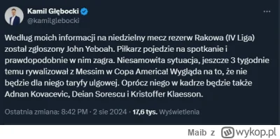 Maib - Trochę głupota z tym Yeboahem patrząc na dzisiejszą "grę" ofensywną Rakowa
#me...