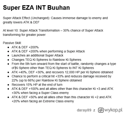 daray89 - Super Eza in Buuhana i agl Vegito, w grze od 31.01.
1/ Buuhan
#dokkanbattle