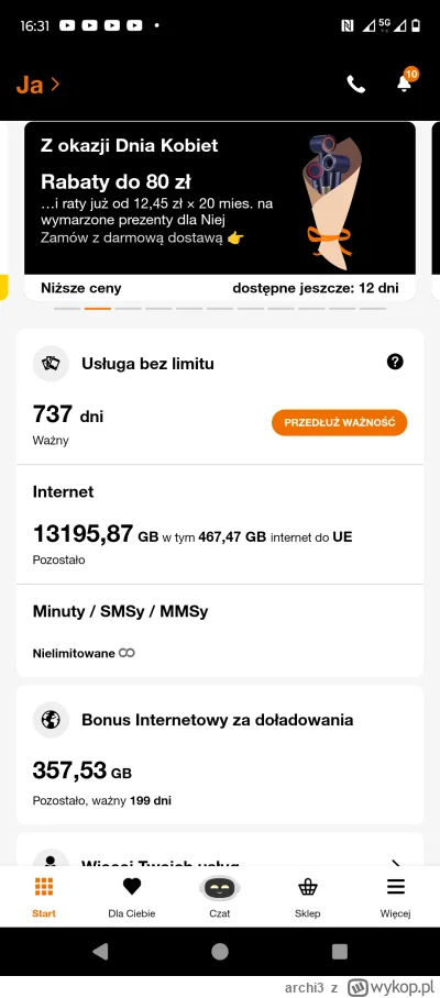 archi3 - @ZalgoZalgo kup pakiet roczny i zapomnij o tym. Tu pakiet przedłużany chyba ...