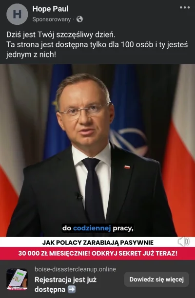 Markotny_Marek - I sobie śmiga reklama z Dudełem.
Dochód pasywny!!!
A fejsbunio i tak...