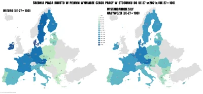 Raf_Alinski - Średnia płaca brutto w pełnym wymiarze czasu pracy stosunku do UE  w 20...