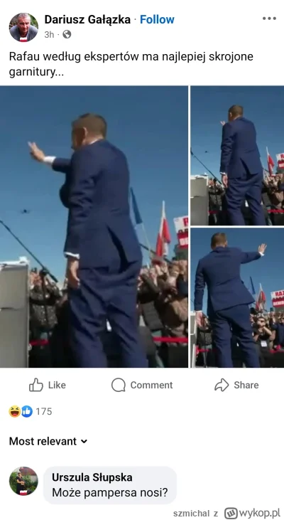 szmichal - Imagine być polakiem patriotą i polować na zdjęcia d--y kandydata na prezy...