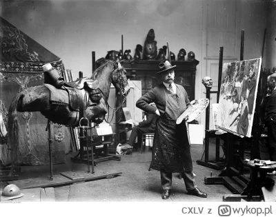 CXLV - Wojciech Kossak w swojej pracowni, 1926

#malarstwo #fotografia #historia
Wojc...
