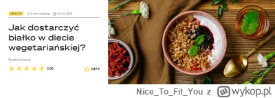 NiceToFit_You - Jak dostarczyć białko w diecie wegetariańskiej?

Coraz więcej osób de...