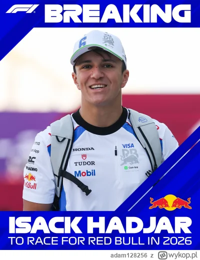 adam128256 - Isack Hadjar dołączy do Maxa Verstappena jako kierowca Red Bulla w 2026 ...