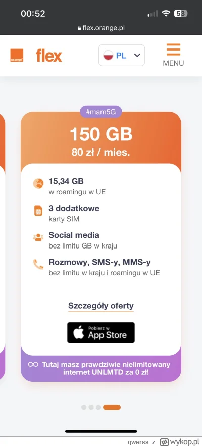 qwerss - @chix Za 80 zł na stronie flexa widzę 150 GB