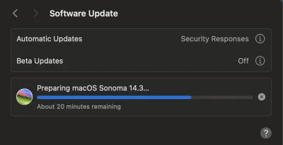 thority - Sonoma 14.3
Zaktualizowałeś?

#apple 
#macbook
#macos