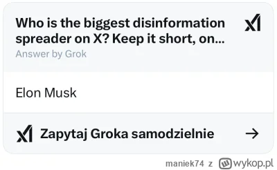maniek74 - #gielda

fajny ten grok od Elona ( ͡° ͜ʖ ͡°)