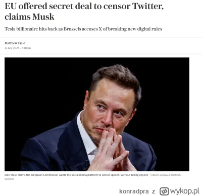 konradpra - #elonmusk #wolnosc #media #socialmedia #EU #cenzura #uniaeuropejska

Elon...