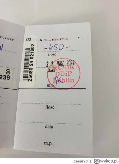 cesar90 - 16 295 - 450 = 15 845
Data donacji - 23.09.2024
Rodzaj donacji - krew pełna...