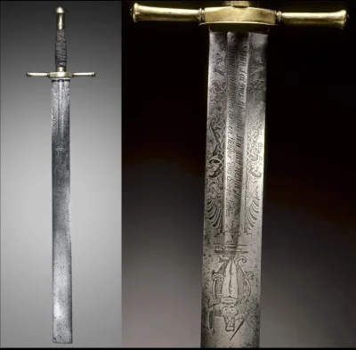 Loskamilos1 - Poniżej miecz egzekucyjny z końca XVII wieku, na którego ostrzu wyryto ...
