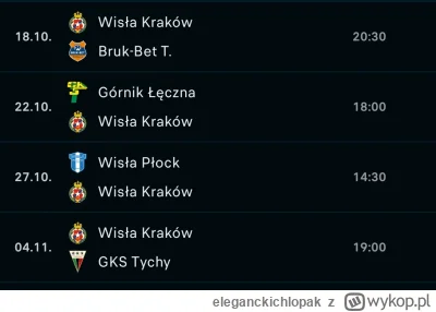 e.....k - Piękny terminarz nam sie szykuje xd 6 punktów biere w ciemno 

#wislakrakow