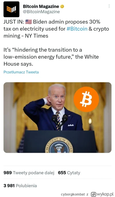 cyborgkombat - @Dantte: typowy btc maxi zachwala rząd za wprowadzanie regulacji na kr...