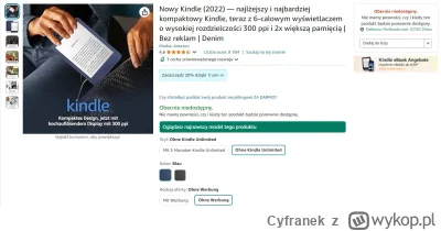 Cyfranek - Podstawowy model czytnika z rodziny Kindle, a konkretnie Kindle 11 jest ob...