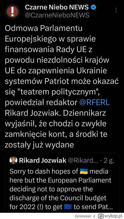 Grooveer - To raczej tylko teatrzyk polityczny z którego nic nie wyniknie