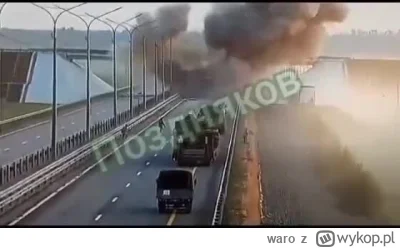 waro - Do sieci trafiło video z momentu zniszczenia cywilnej ciężarówki w okolicach W...