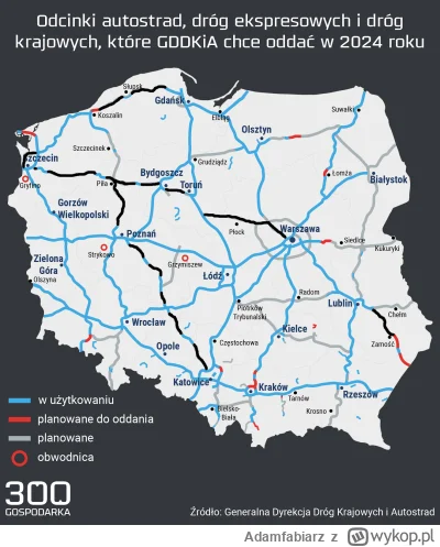 Adamfabiarz - Na niebiesko - drogi szybkiego ruchu istniejące z początkiem 2024
Na cz...
