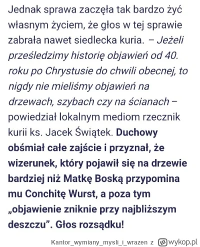 Kantorwymianymysliiwrazen - Jednak pan ksiądz Jacek Świątek najtrafniej.
( ͡° ͜ʖ ͡°)