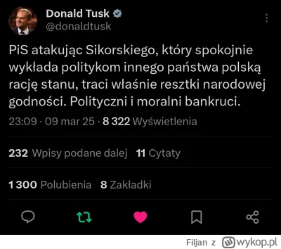 Filjan - #polityka #platnizdrajcypacholkirosji 

Zgadzam się z Herr Tuskiem w stu pro...