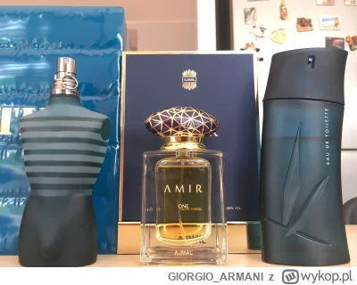 GIORGIO_ARMANI - #perfumy 
1. JPG Le Male (21461) 120/125 -220zl
2. Ajmal Ajmir One (...