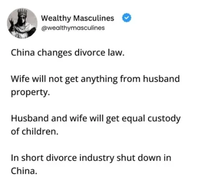 Phallusimpudicus - >Aby dać trochę kontekstu. Wcześniej rozwód skutkował równym podzi...