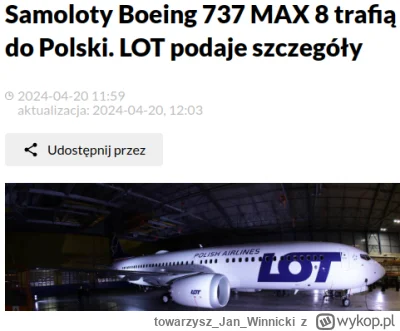 towarzyszJanWinnicki - @Czolgowy_tank: 
Boeing pewnie będzie ratowany przez państwo p...