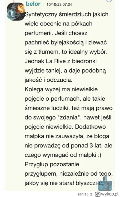 erni13 - Z ciekawości chciałem poczytać co piszą na fragrantice ludzie o takich mains...