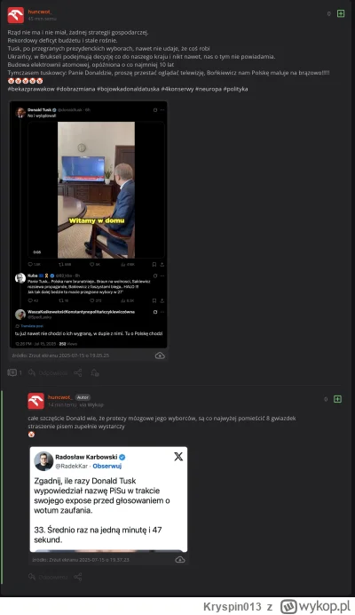 Kryspin013 - Kiedy wrzuciłeś wszystkich na czarno więc pozostaje ci tylko odpisywanie...