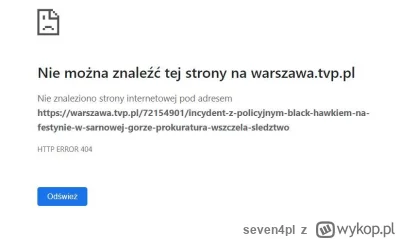 seven4pl - Odkryłem ciekawą rzecz. TVP usunął artykuł o incydencie Black Hawka? Czemu...