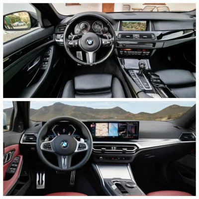 Viarus_ - BMW w latach 2010: ładnie zaprojektowane wnętrze, zegary i ekran wkomponowa...